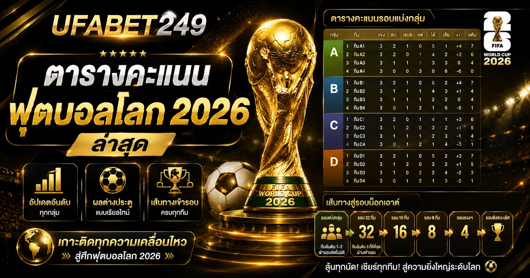 ตารางคะแนนฟุตบอลโลก 2026 ล่าสุด